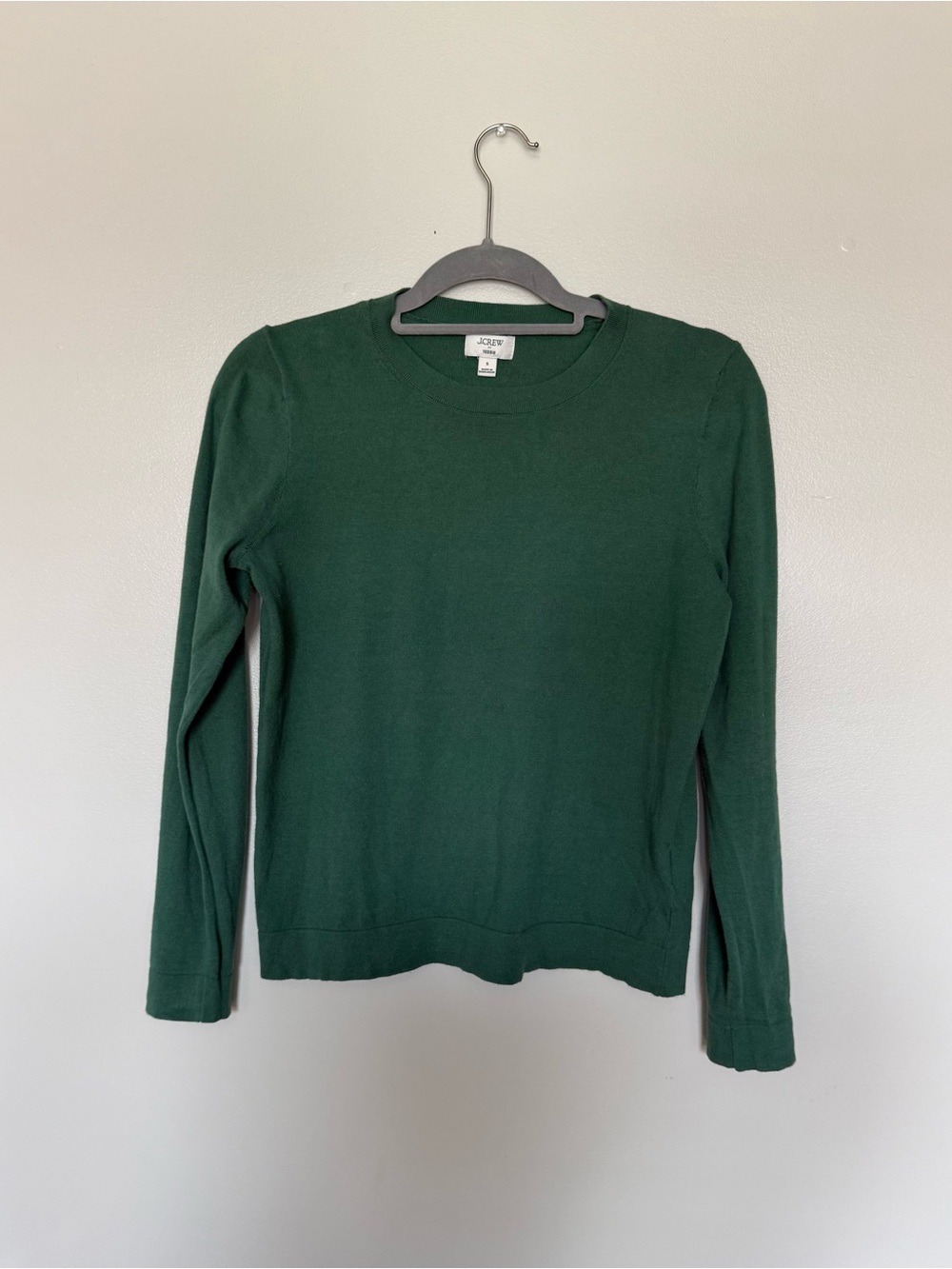 J. Crew Dark Green Long Sleeve Crewneck Sweater